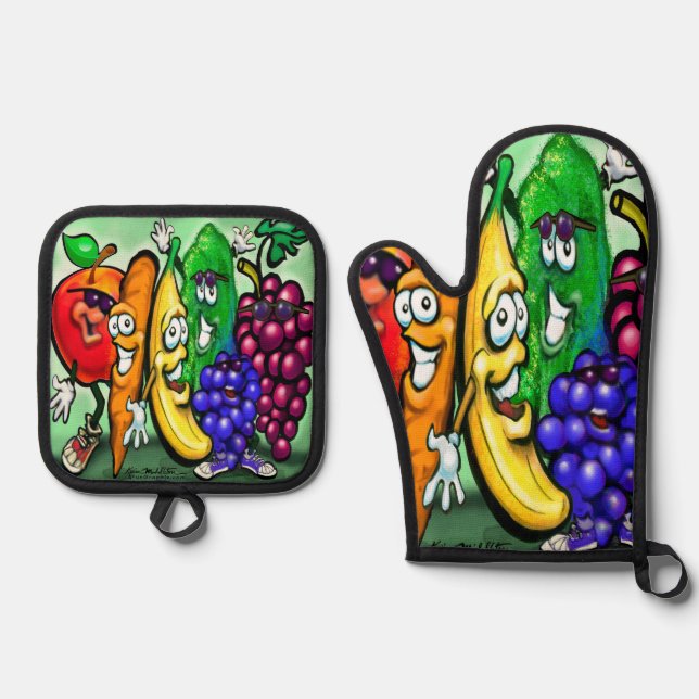 Set De Manoplas Arcoiris alimentario (Anverso)