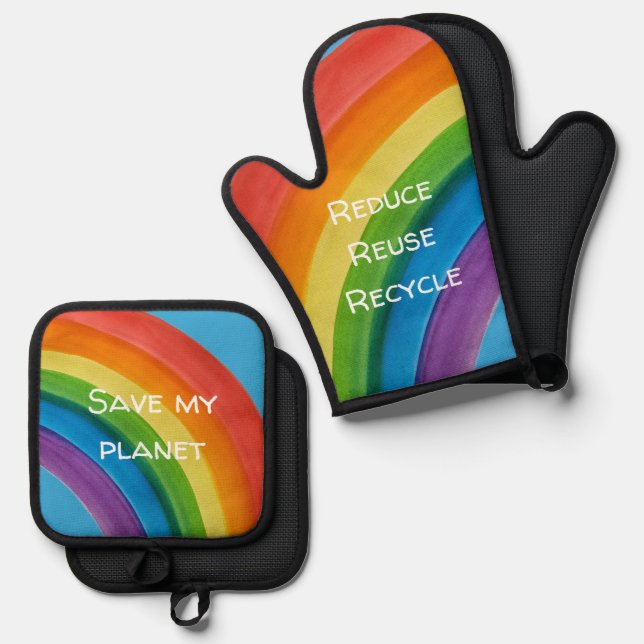 Set De Manoplas ARCOÍRIS Salva mi planeta (personalizable) (Anverso/Reverso)