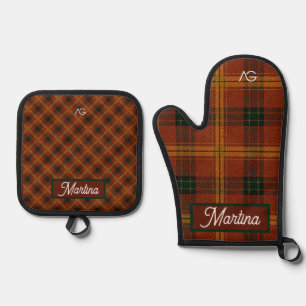 Set De Manoplas Aria Grace Otoño Hearth Acogedor Patrón de Cuadros
