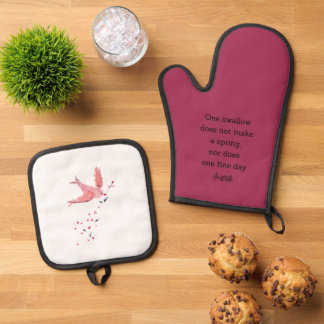 Set De Manoplas Aristotle Spring Quote Decor For Home  Oven Mitt &