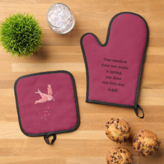 Set De Manoplas Aristotle Spring Quote Decor For Home Oven Mitt &