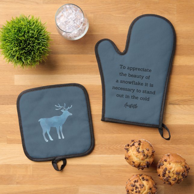 Set De Manoplas Aristotle Winter Quote Decor For Home (De arriba hacia abajo)