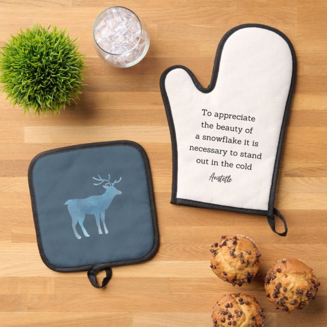 Set De Manoplas Aristotle Winter Quote Decor For Home (De arriba hacia abajo)