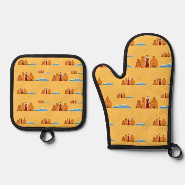 Set De Manoplas Armenia Oven Mitt y Pot Holders (Anverso)