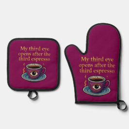 Set De Manoplas Arte de café místico moderno Mi colección del terc