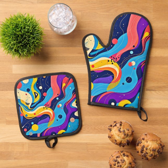 Set De Manoplas Arte de ritmo cósmico (De arriba hacia abajo)