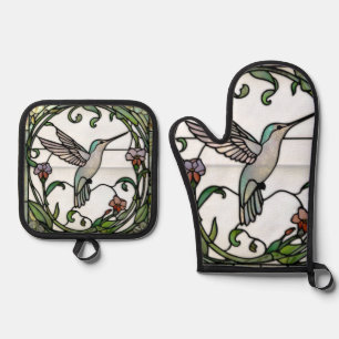 Set De Manoplas Arte nuevo elegante de vitral de colibrí