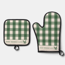 Set De Manoplas Artículos esenciales de cocina a cuadros rústicos 