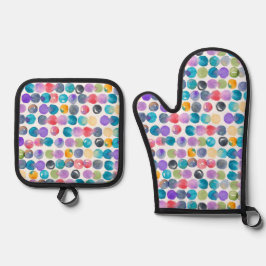 Set De Manoplas Artistic Watercolor Oven Mitt – Bold Abstract