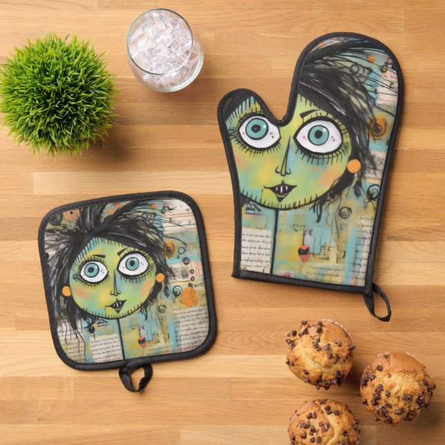 Set De Manoplas ArtLady 15 Encantadora y angustiada (De arriba hacia abajo)