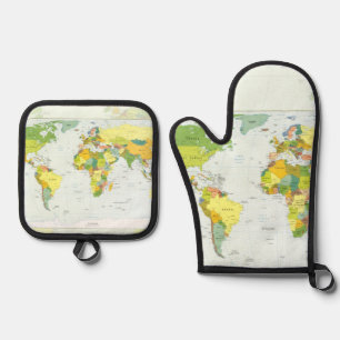 Set De Manoplas Atlas del País del Mapa Mundial