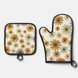 Set De Manoplas Autumn Bouquet Oven Mitt y Pot Holders
