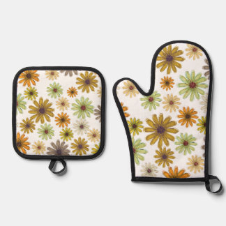 Set De Manoplas Autumn Bouquet Oven Mitt y Pot Holders