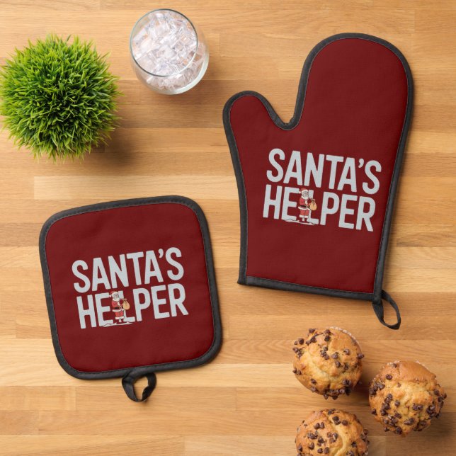 Set De Manoplas Ayudante de Santa Navidad (De arriba hacia abajo)