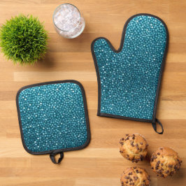 Set De Manoplas Azul bonito