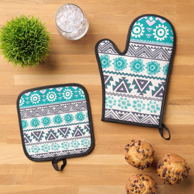 Set De Manoplas Azul tribal (De arriba hacia abajo)