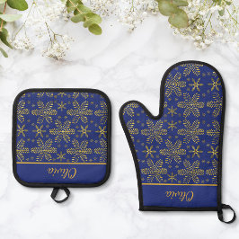 Set De Manoplas Azul y oro personalizado