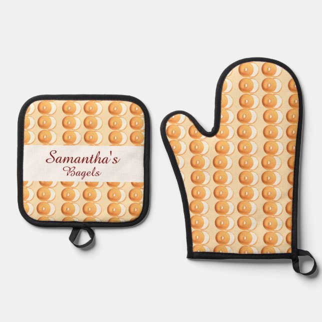 Set De Manoplas Bagels y nata (Anverso)