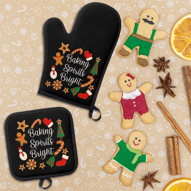 Set De Manoplas Baking Spirit Bright Gingerbread Navidades Cookie (Subido por el creador)