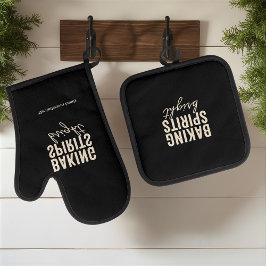 Set De Manoplas “Baking Spirits Bright Black Christmas