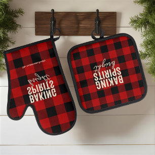 Set De Manoplas Baking Spirits Bright Buffalo Plaid