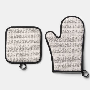 Set De Manoplas Bandas de código binario en blanco y negro