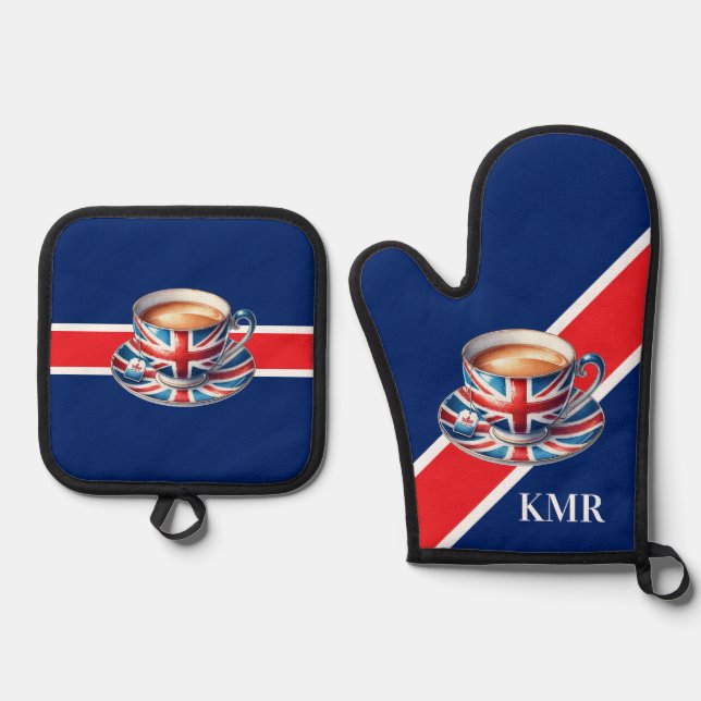 Set De Manoplas Bandera Británica Estética Enseñanza Inglesa (Anverso)