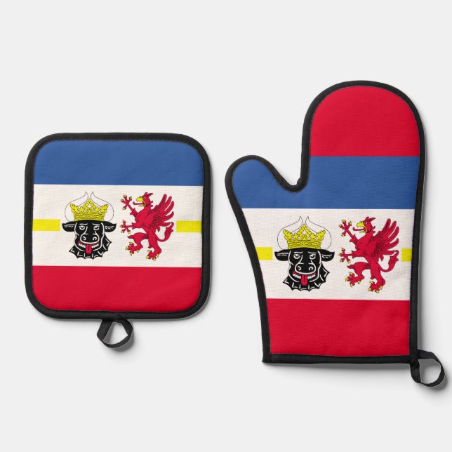 Set De Manoplas Bandera de Mecklemburgo-Pomerania Occidental (Anverso)