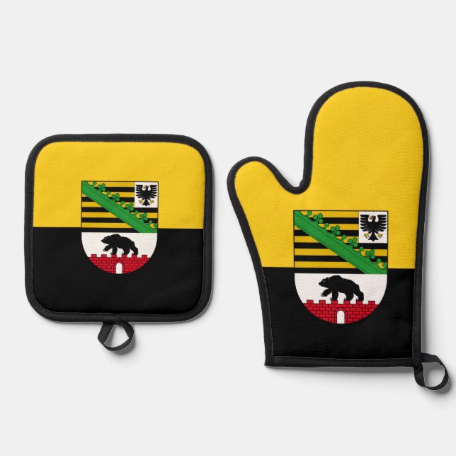 Set De Manoplas Bandera de Sajonia-Anhalt Mouse Pad (Anverso)