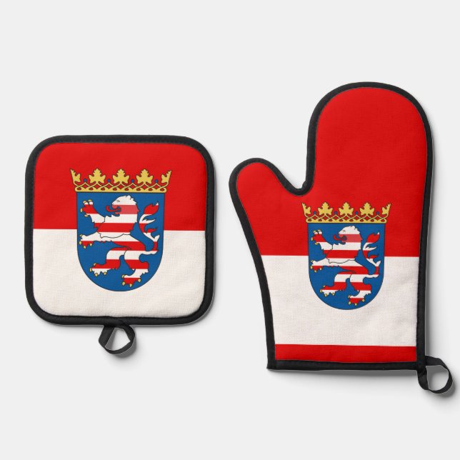 Set De Manoplas Bandera del botón Pinback de Hesse (Anverso)