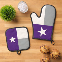 Bandera Estatal de Texas Purple & Silver Gray