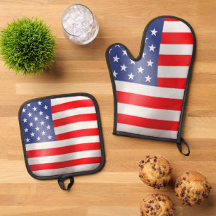 Set De Manoplas Bandera norteamericana brillando
