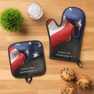 Set De Manoplas Bandera Patriótica de Estados Unidos personalizada