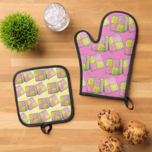 Set De Manoplas Battenberg británico Marzipan Sponge Cake UK Food