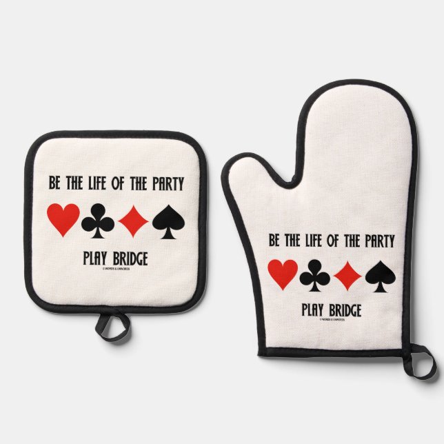 Set De Manoplas Be The Life Of The Party Play Bridge Card Suits (Anverso)
