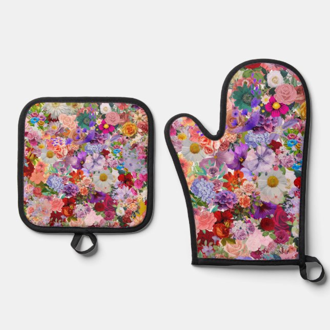 Set De Manoplas beautiful oven mitt and holder (Anverso)