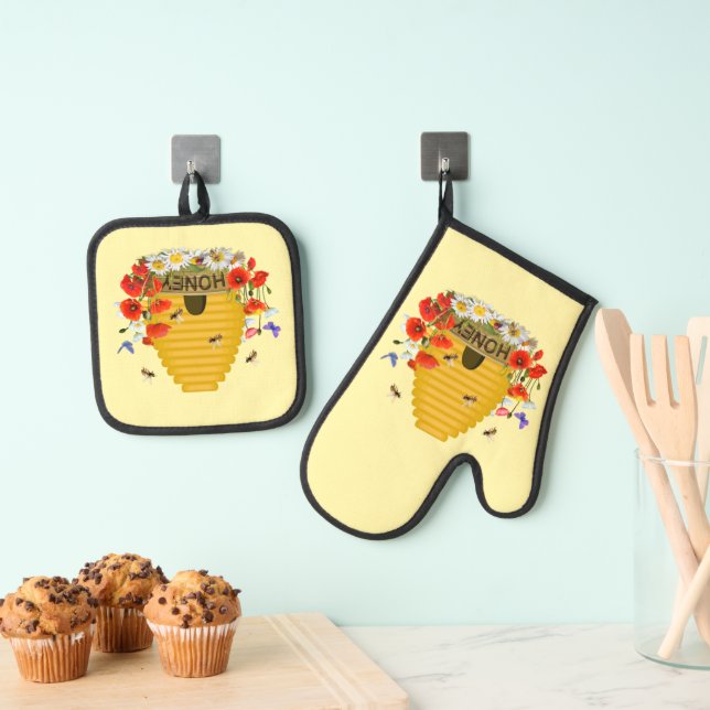 Set De Manoplas Beehive Honey (Insitu (colgante))