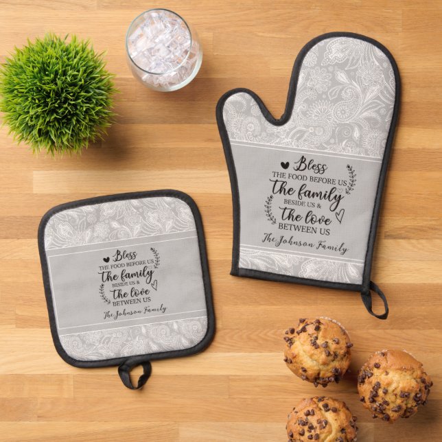 Set De Manoplas Bendiciones de Paisley personalizadas para la fami (De arriba hacia abajo)