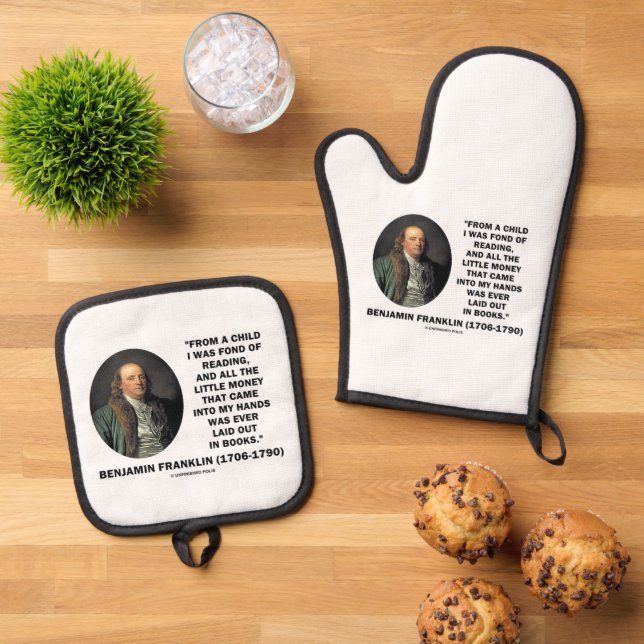Set De Manoplas Benjamin Franklin Fond Of Leading Money Quote (De arriba hacia abajo)