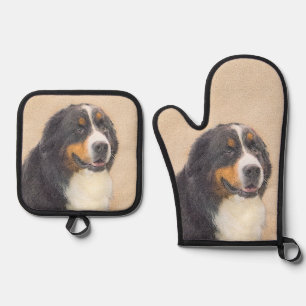 Set De Manoplas Bernese Mountain Dog Berner Pintando arte Mascota