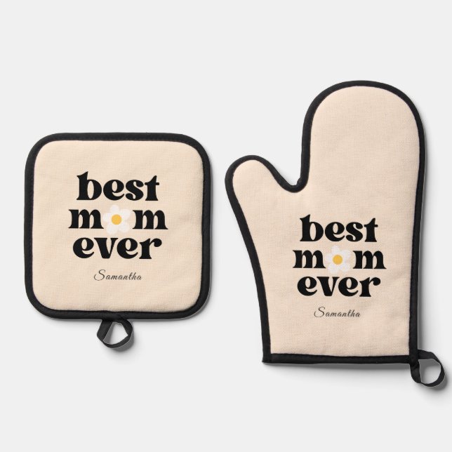 Set De Manoplas Best Mom Ever Personalized (Anverso)
