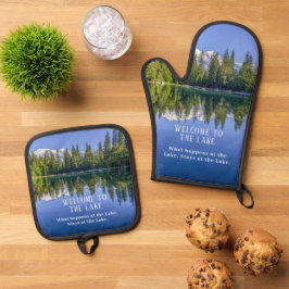 Set De Manoplas Bienvenidos al bosque Lake Pine Tree