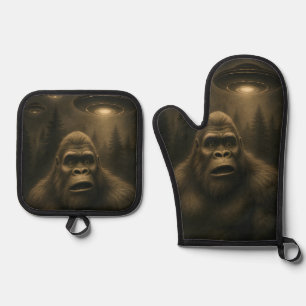Set De Manoplas Bigfoot Sasquatch Alien UFO Funny