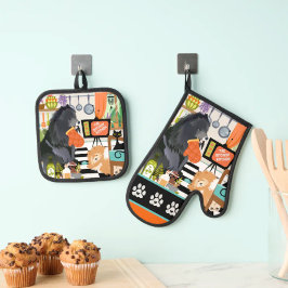 Set De Manoplas BITCHEN KITCHEN cute dog cooking