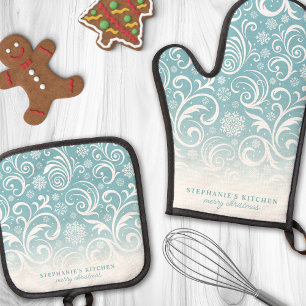 Set De Manoplas Bizardos De Snowflake En Navidades Personalizados 