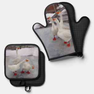 Set De Manoplas Blanco geo