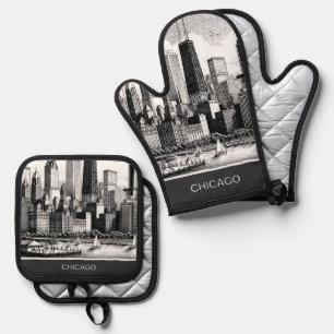 Set De Manoplas Blanco negro de Chicago