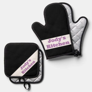 Set De Manoplas Blanco y negro simple personalizado