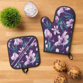 Set De Manoplas Blossom Bliss en morado oscuro