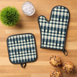 Set De Manoplas Blue Buffalo Plaid Farmhouse Kitchen Essentials